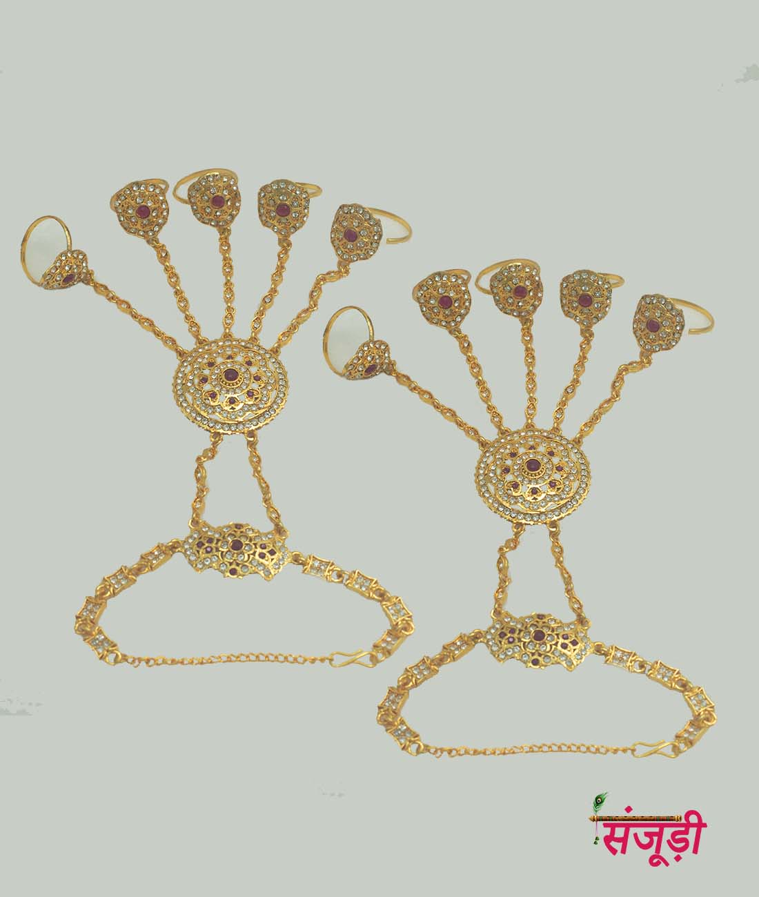 Rajasthani Hathpan with Five Finger Rings