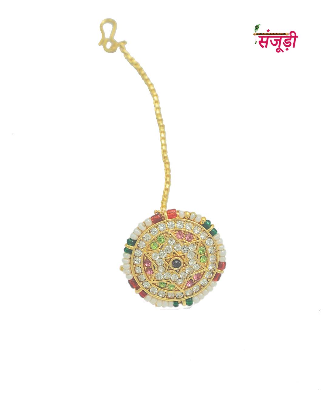 Rajputi Borla with Multicolor Stones 