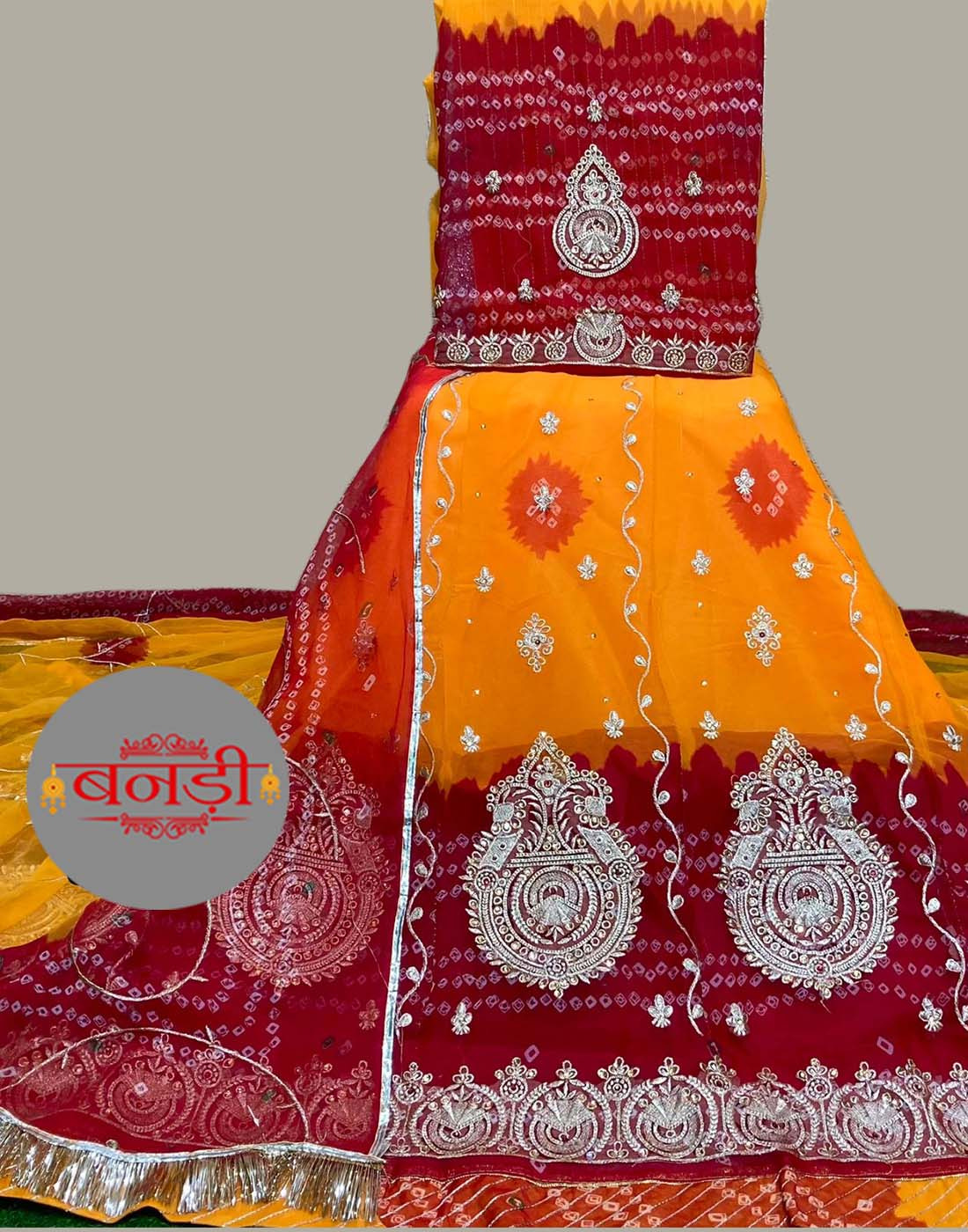 Rajputi Piliya Poshak with Beautiful Zari Work