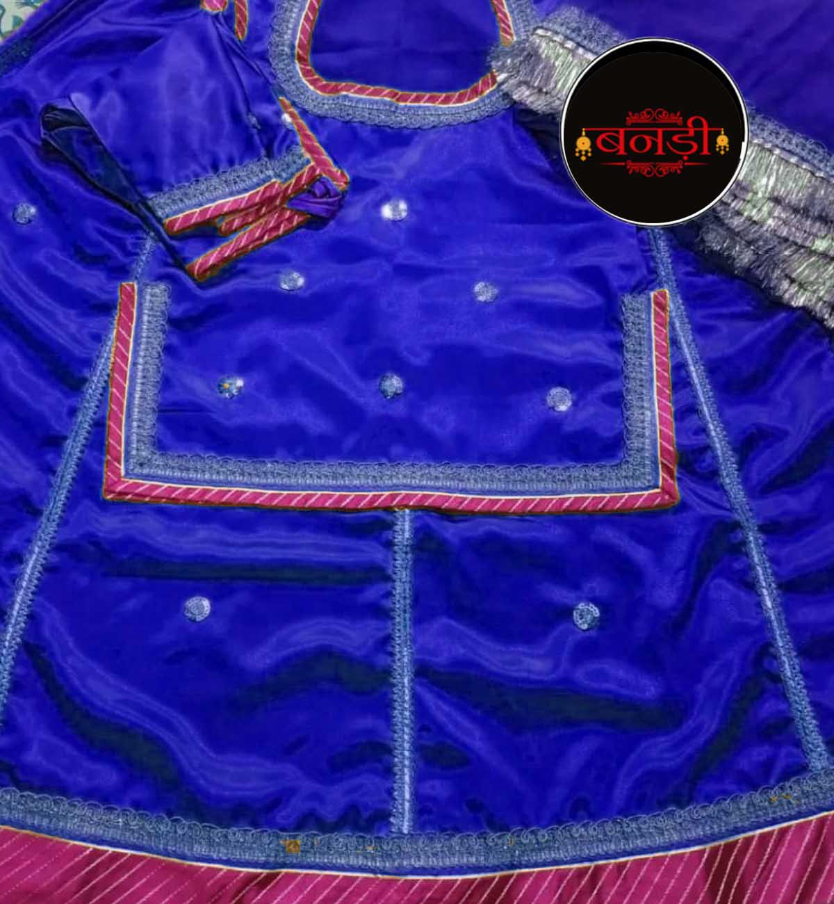 Rajputi Satan Suit in Firozi Blue Color with Rani Magji