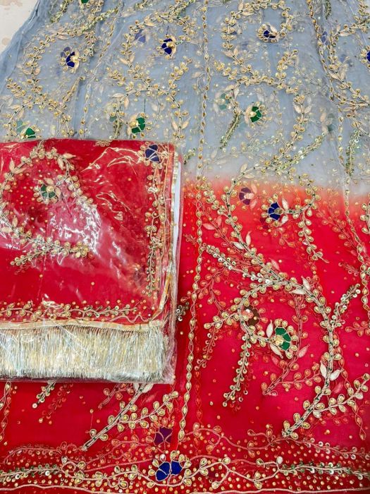 Red Color Bridal Poshak In Thakurji Pure Fabric