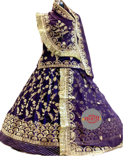 gota patti rajputi poshak in purple 