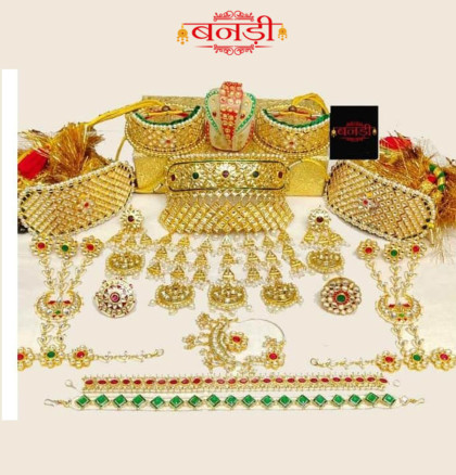 khamma ghani rajasthani jewelry set with kundan stone