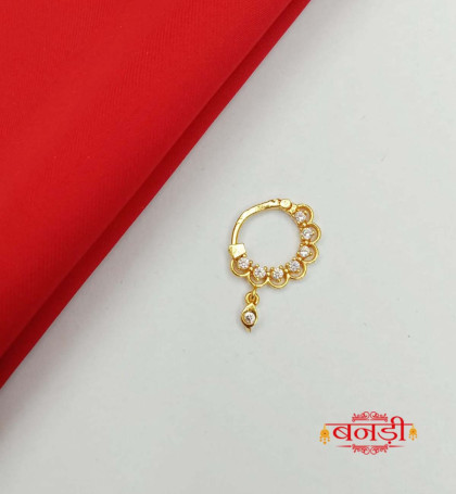 Buy Jewar Mandi Nath fine gold plated clip small Maharashtrian nose ring  for Women 7574 at Amazon.in
