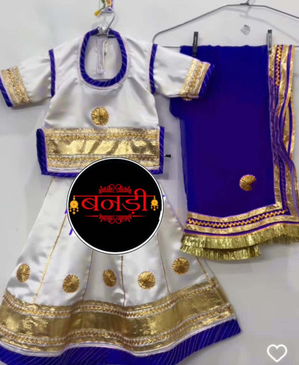 Buy Somnath Gotta Patti Kids Dress Girls Festival Wear Rajputi Poshak-(Dark  Green-1) at Amazon.in
