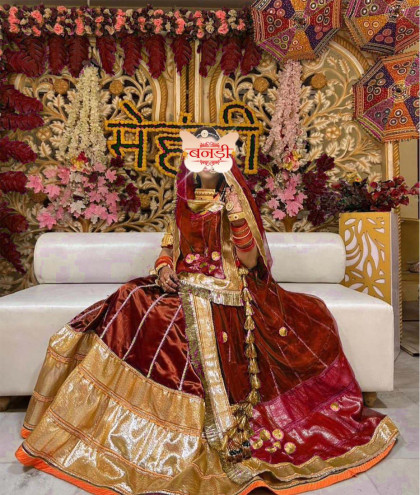 Rajasthani Kota Doria Patola Gotapatti Lehenga, NR, kml – Priyaz Gallery